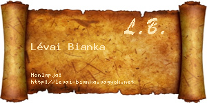 Lévai Bianka névjegykártya